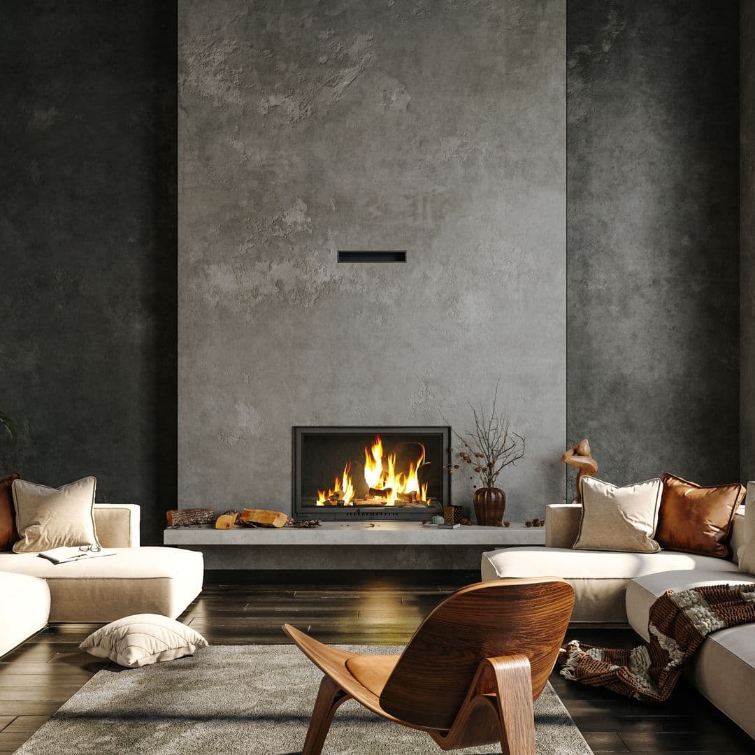 Wohnzimmer mit Kamin