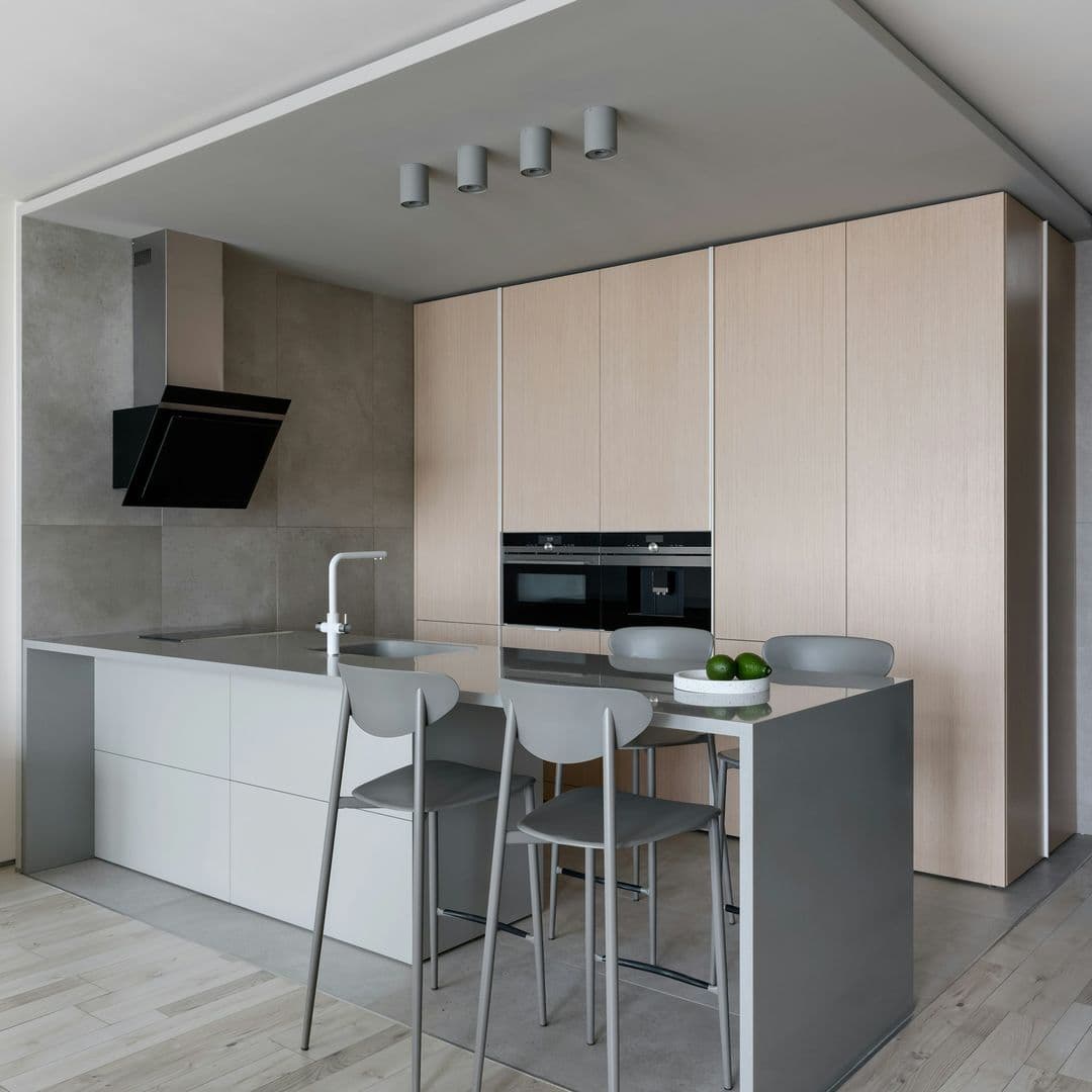 Küchentheke in Grau