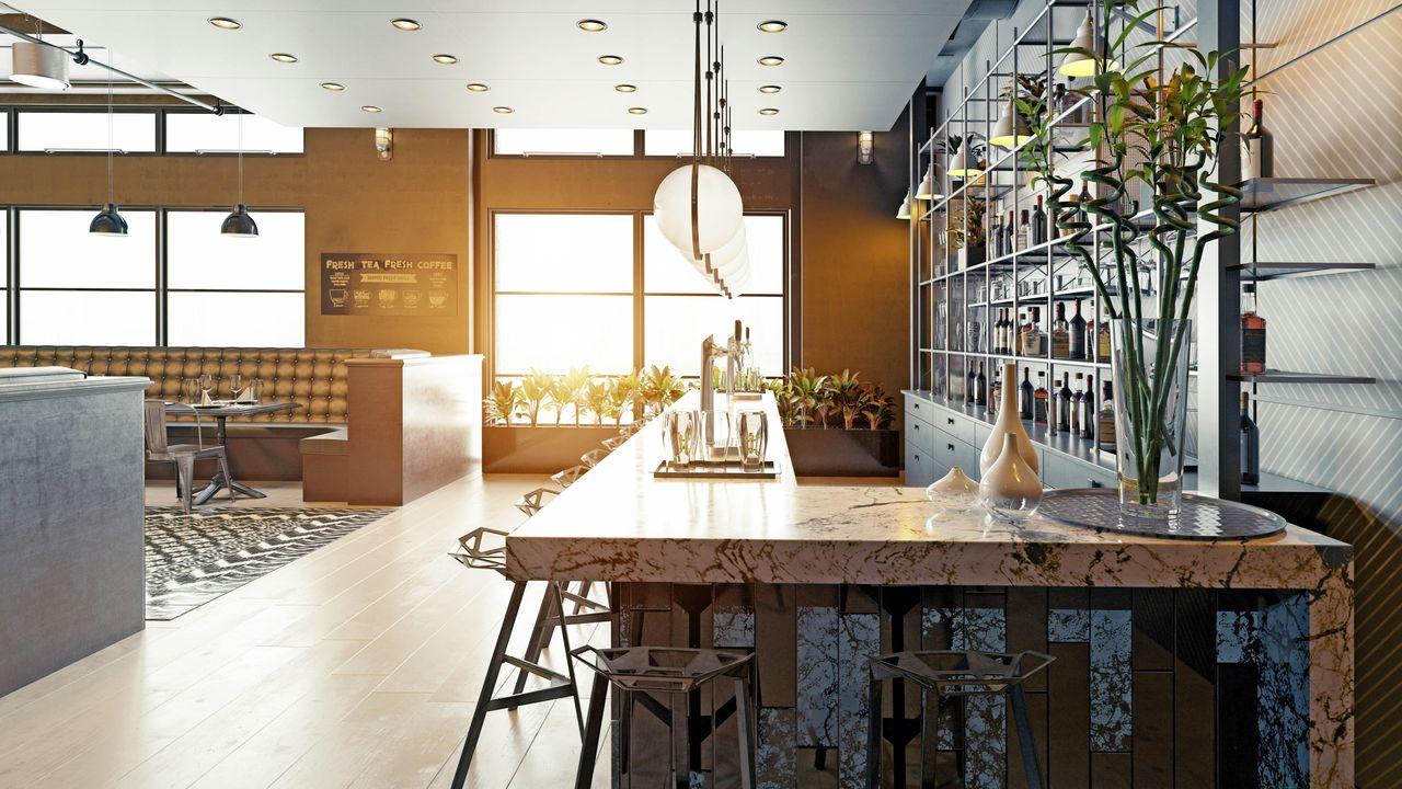 Gastrotheke in Schwarz und Marmor