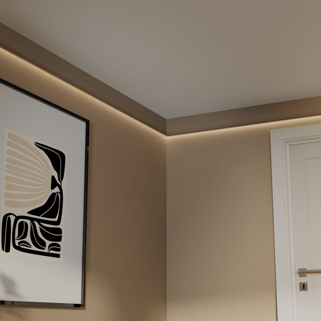 Deckenleiste LED Wohnen mit Tuerzarge