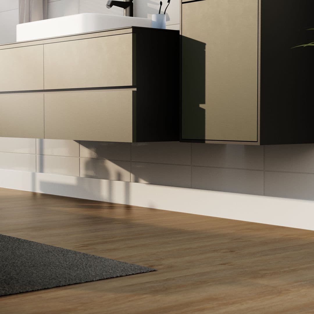 Sockelleiste Bad in weiß