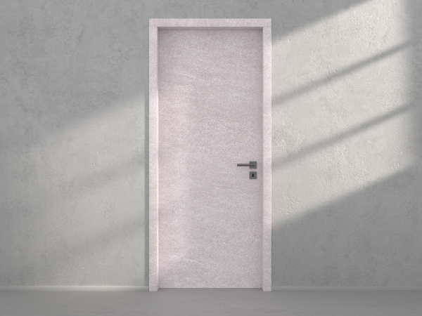Door with material