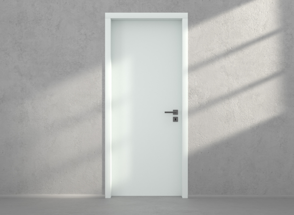 Door with material