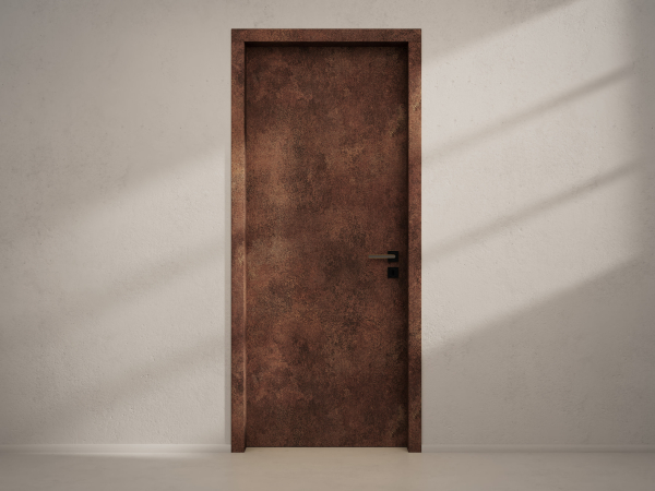 Door with material
