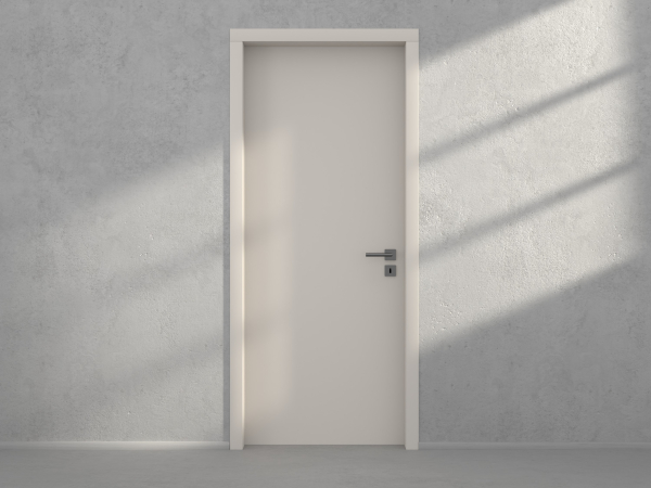 Door with material