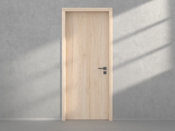 Door with material