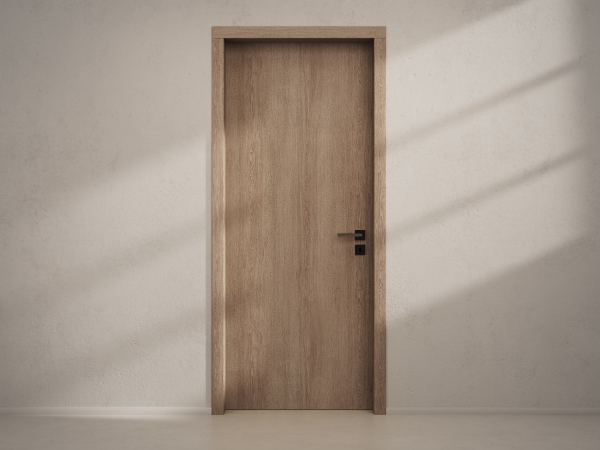 Door with material