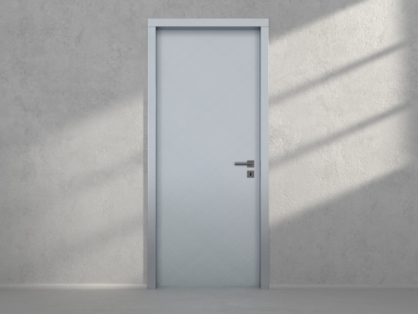 Door with material
