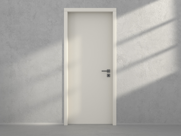 Door with material