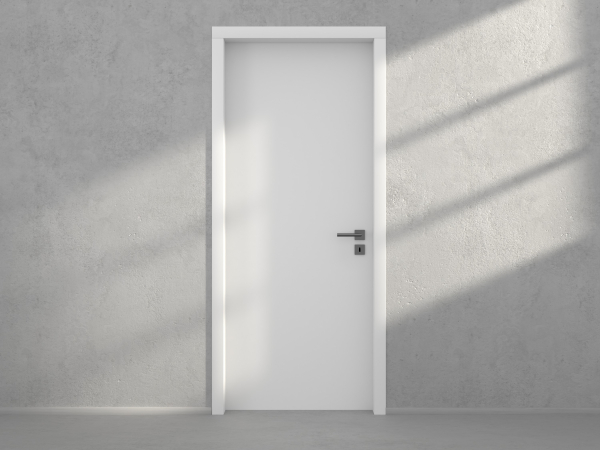 Door with material