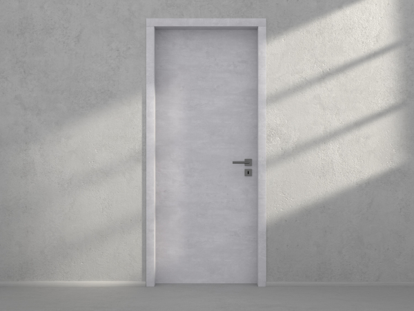 Door with material