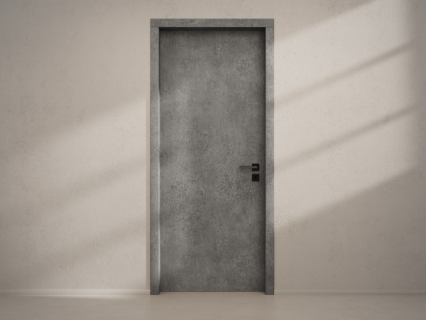 Door with material