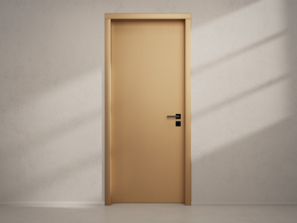 Door with material