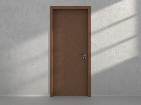 Door with material