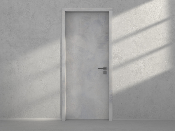 Door with material
