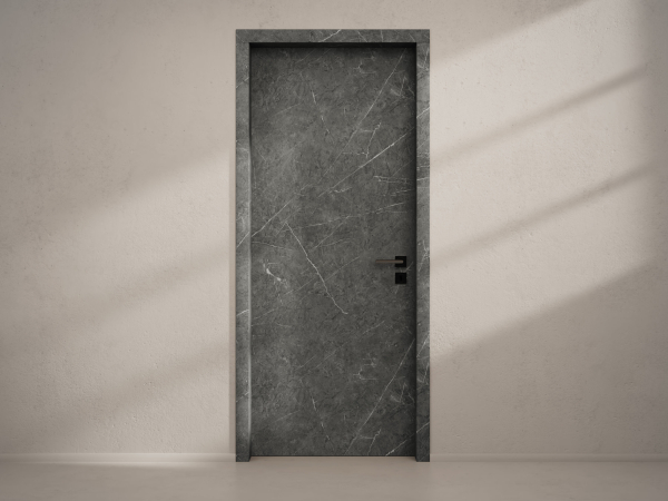 Door with material
