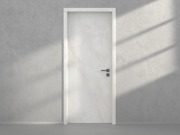 Door with material