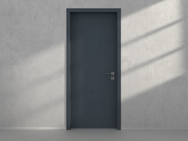 Door with material