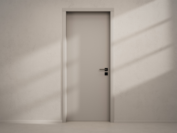Door with material