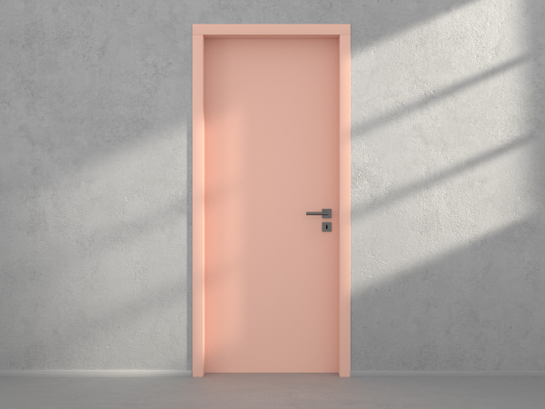 Door with material