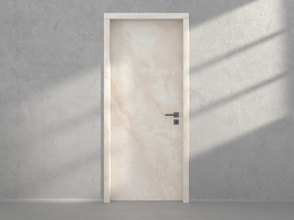 Door with material