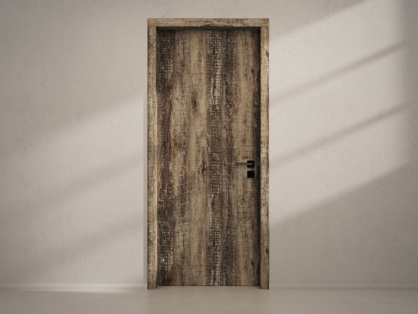 Door with material