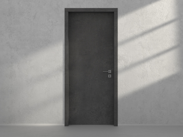 Door with material