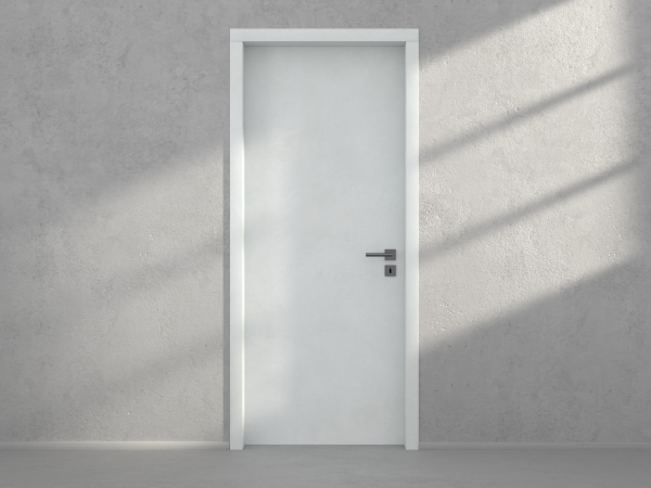 Door with material