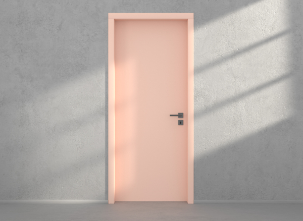 Door with material