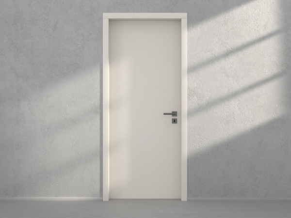 Door with material