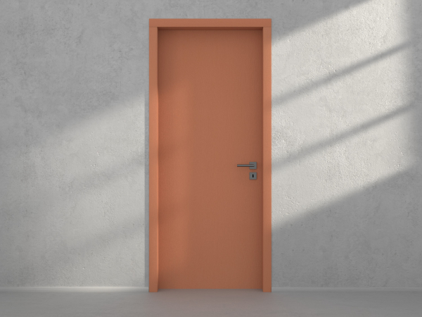 Door with material