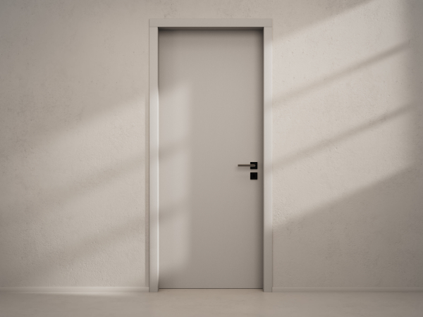 Door with material