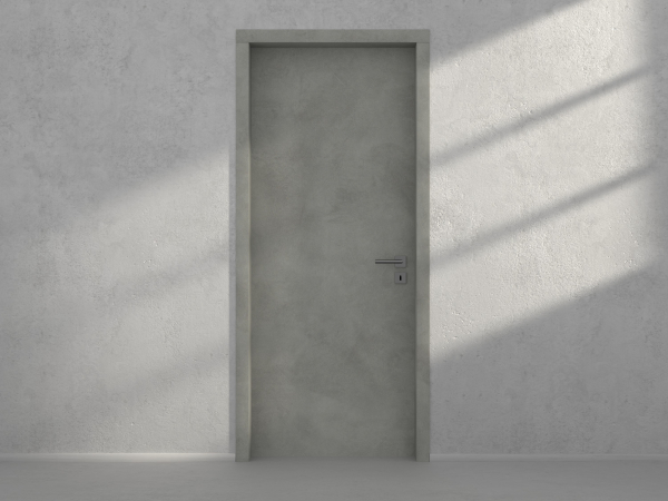 Door with material