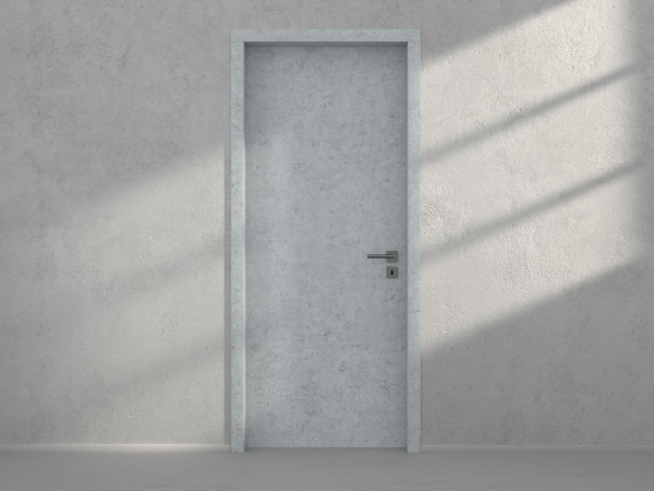 Door with material