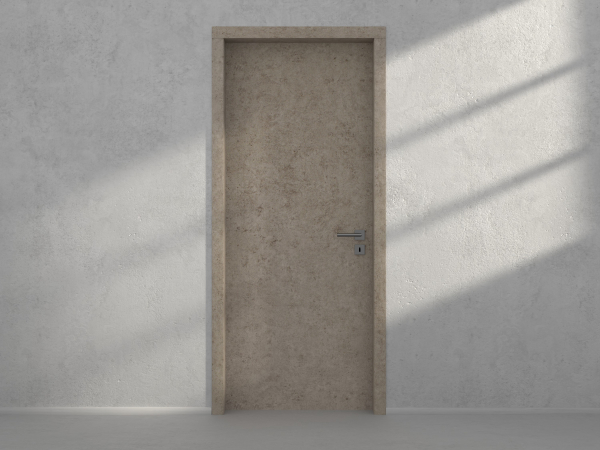 Door with material