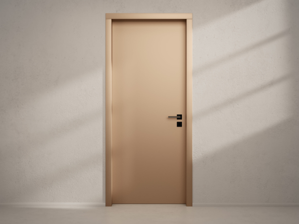 Door with material